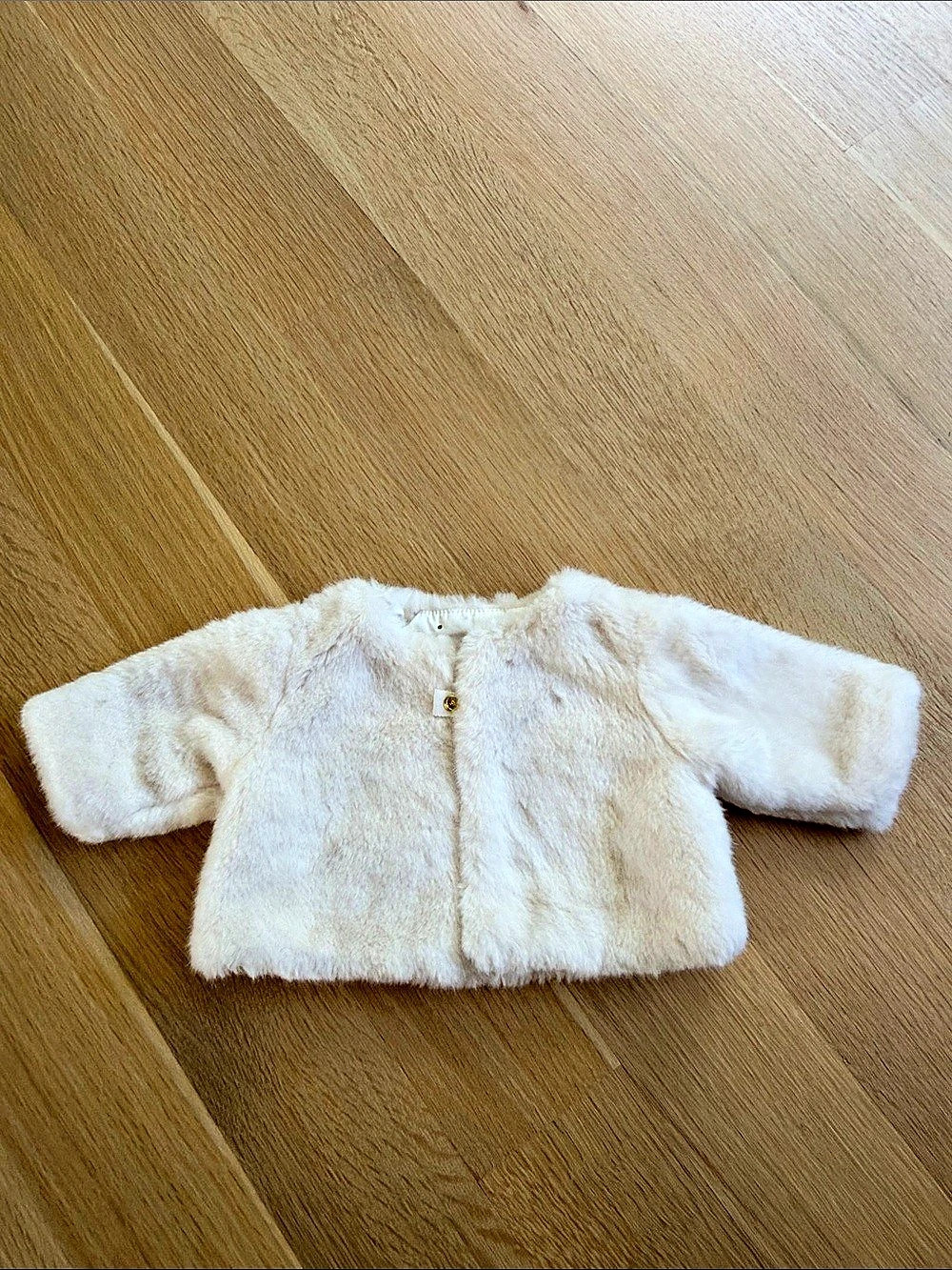 Jacadi Baby Faux Fur Jacket with Polka Dot Lining Baby 3M